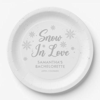 Winter Snow In Love Bachelorette Paper Plates
