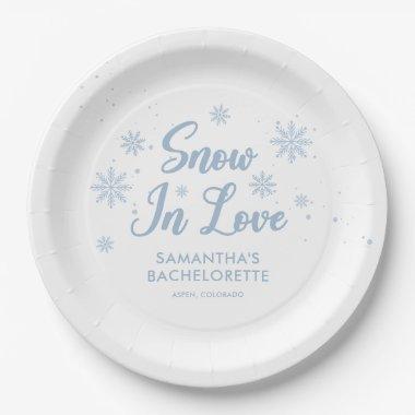 Winter Snow In Love Ski Bachelorette Paper Plates