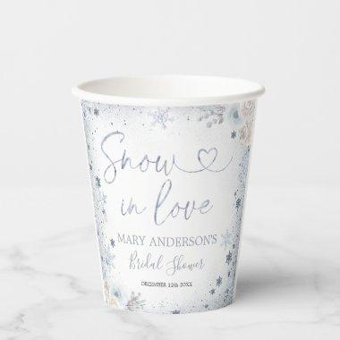 Winter Snow in Love Snowflake  Paper Cups