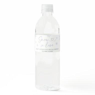 Winter Snow in Love Snowflake  Water Bottle Label