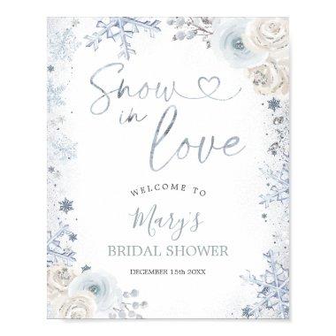 Winter Snow in Love Snowflake Bridal Welcome Poster
