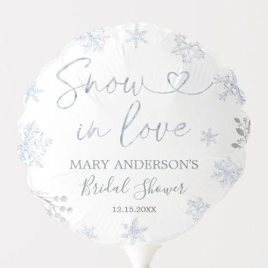 Winter Snow in Love Snowflake Shower Bridal Balloon