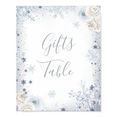 Winter Snowflake  Gifts Table Poster