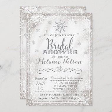 Winter Snowflake Bridal Shower Invitations