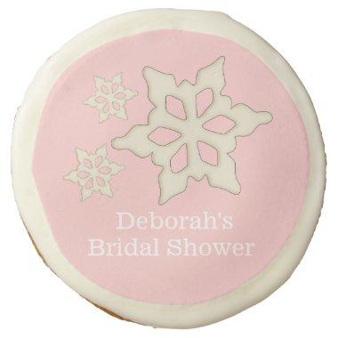 Winter Snowflake Bridal Shower Pink Sugar Cookies