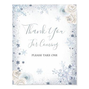 Winter Snowflake  Thank You Poster