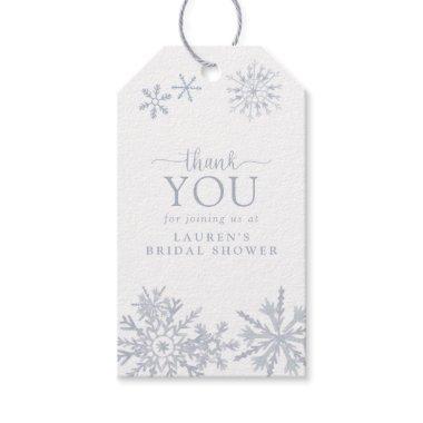 Winter Snowflake Dusty Blue Shower Thank You Gift Tags