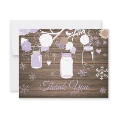 Winter Snowflake Mason Jar Purple Thank You