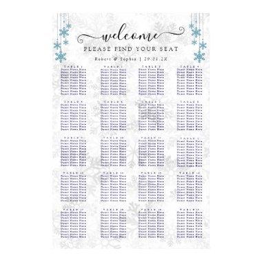 Winter Snowflake Wedding Seating Chart