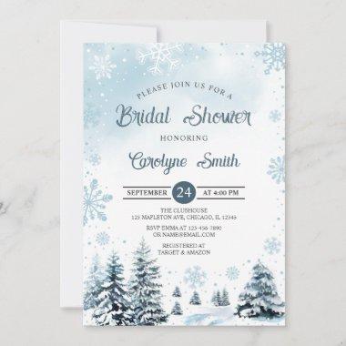 Winter Snowflakes Bridal Shower Invitations