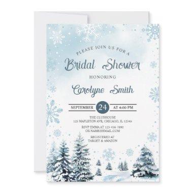 Winter Snowflakes Bridal Shower Invitations