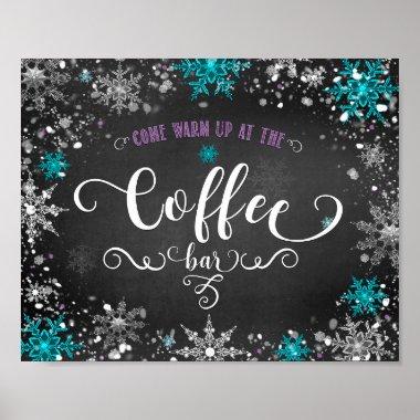 Winter Snowflakes Coffee Bar Party Table Sign