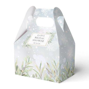 Winter Snowflakes Greenery Bridal Shower Favor Boxes