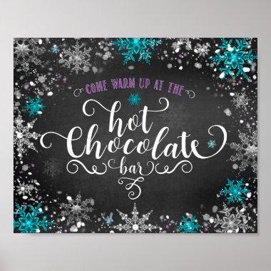 Winter Snowflakes Hot Chocolate Bar Table Sign