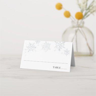 Winter Snowflakes Name Place Invitations