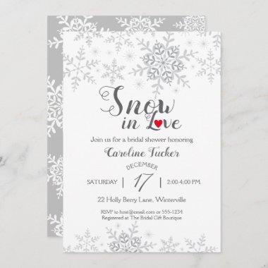 Winter Snowflakes Snow in Love Bridal Shower Invit Invitations