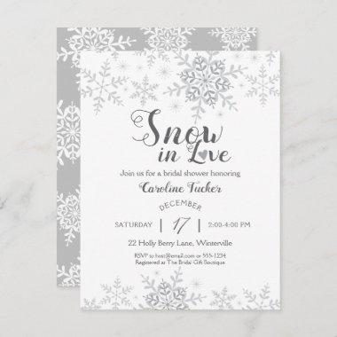Winter Snowflakes Snow in Love Bridal Shower Invitations