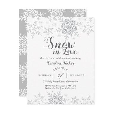 Winter Snowflakes Snow in Love Bridal Shower Invitations