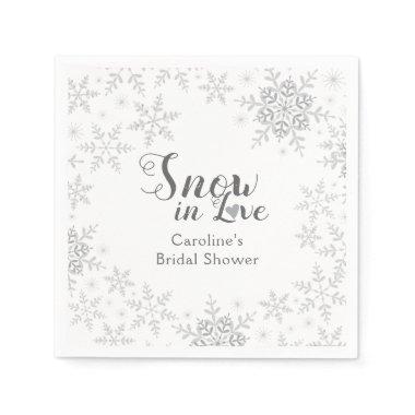 Winter Snowflakes Snow in Love Bridal Shower Napkins