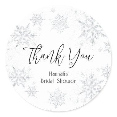 Winter Snowflakes Thank You Classic Round Sticker