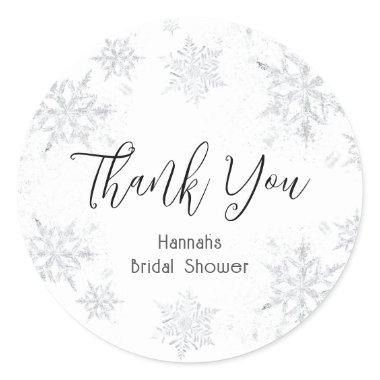 Winter Snowflakes Thank You Classic Round Sticker