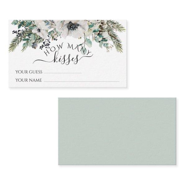 Winter Watercolor Floral Bridal How many kisses Enclosure