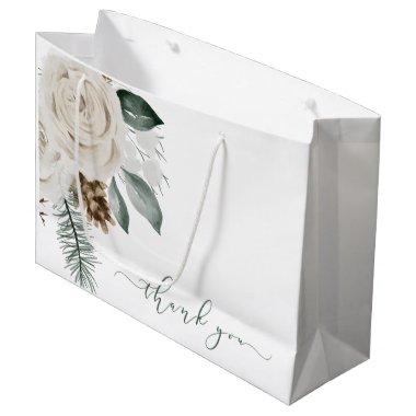 Winter Watercolor Floral Thank You Gift Bag