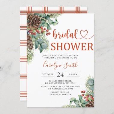 Winter Wedding Invitations, Christmas Bridal Shower Invitations