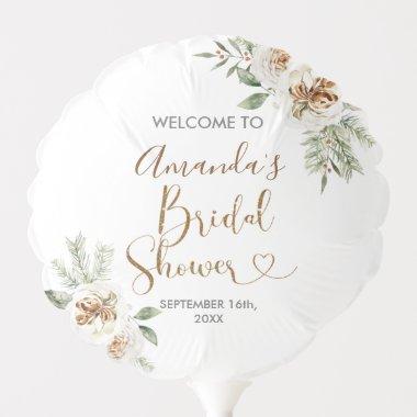 Winter White Floral  Balloon