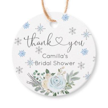Winter White Floral Snowflake  Favor Tags