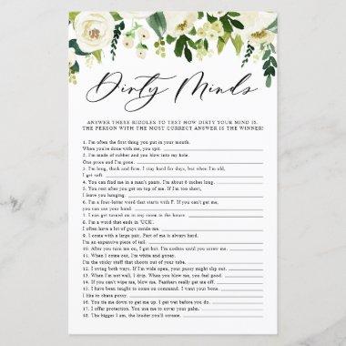 Winter White Florals Dirty Minds Bachelorette Game