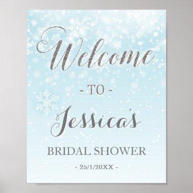 Winter Wonderland Blue Bridal Shower Welcome Sign