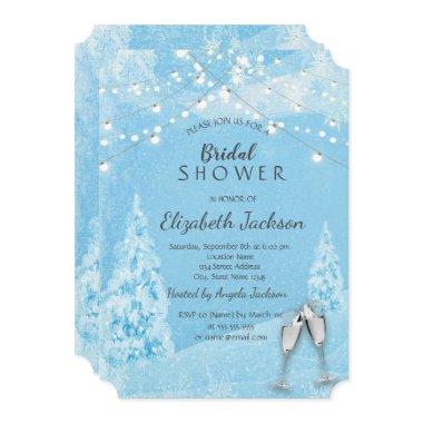 Winter Wonderland,Pine Tree Bridal Shower Invitations