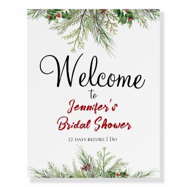 Winter Wonderland Pine Tree Wreath Bridal Shower Foam Board