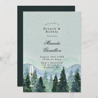 Winter Wonderland Scenery Brunch and Bubbly Invitations