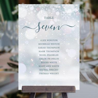 Winter Wonderland Script Seating Plan Table Number