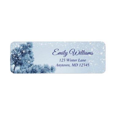 Winter Wonderland | Snow and Pine Return Address Label