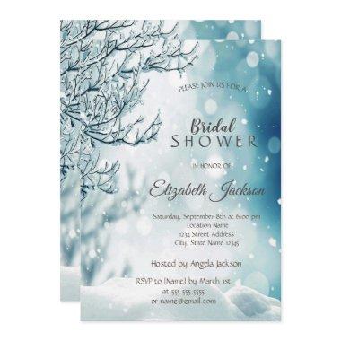 Winter Wonderland, Snow Bridal Shower Invitations