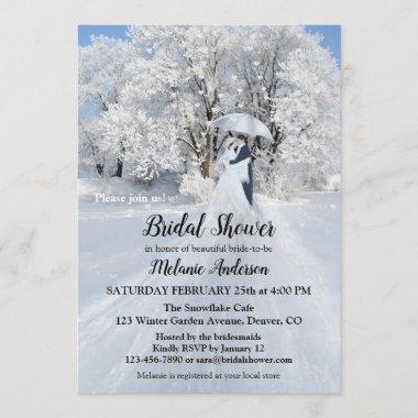 Winter Wonderland Snow Bridal Shower Invitations