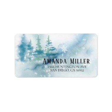 Winter Wonderland Snow Return Address Label