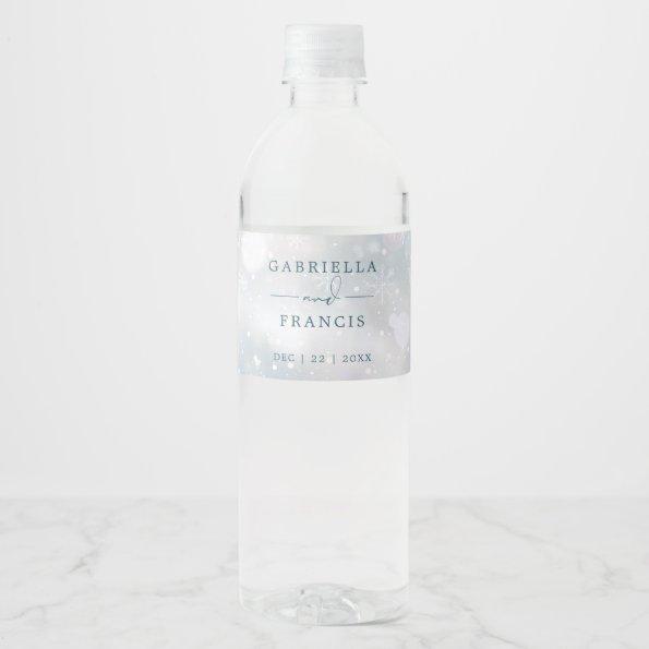 Winter Wonderland Snow Wedding Water Bottle Label