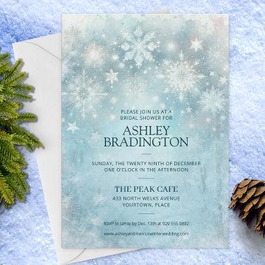 Winter Wonderland Snowflake Bridal Shower Invitations