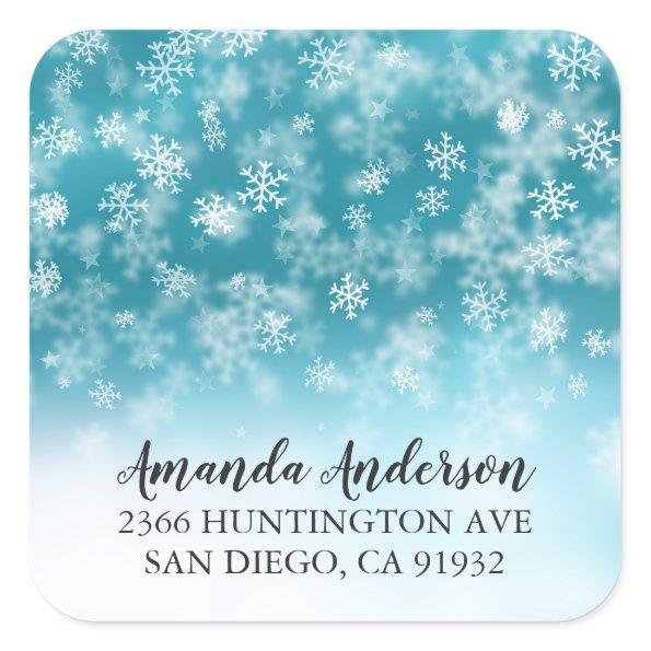 Winter Wonderland Snowflake Return Address Sticker