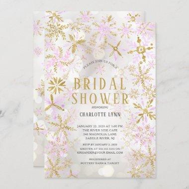 Winter Wonderland Snowflakes Bridal Shower Invitations