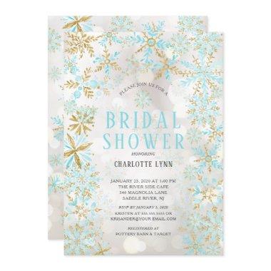 Winter Wonderland Snowflakes Bridal Shower Invitations