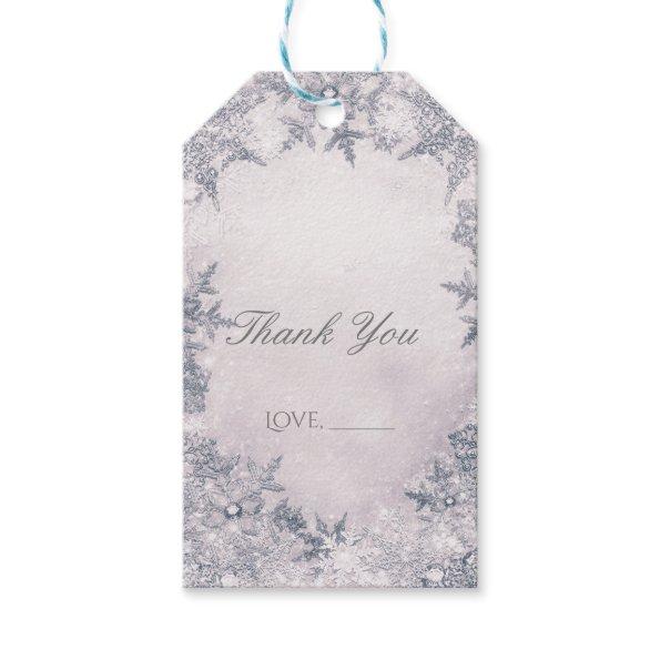 Winter Wonderland Snowflakes White Blue Elegant Gift Tags