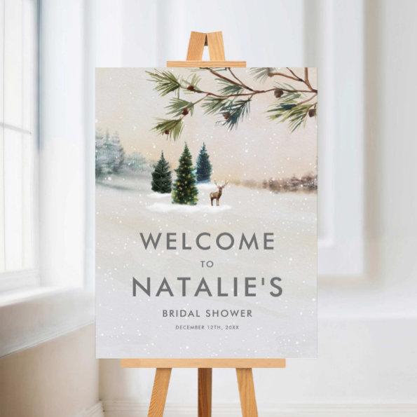Winter Woodland Party Welcome Foam Core Sign