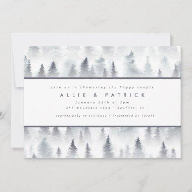 Winter Woods Forest Woodland Couples Bridal Shower Invitations