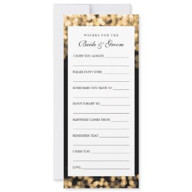 Wishes For Bride And Groom Gold Lights Advice Card