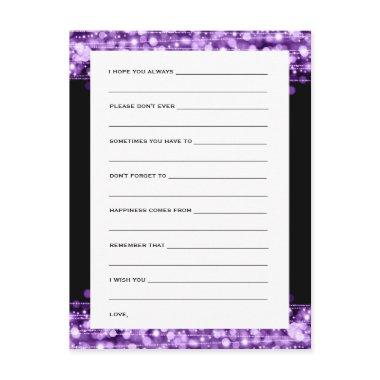 Wishes For Bride And Groom Party Sparkles Purple PostInvitations